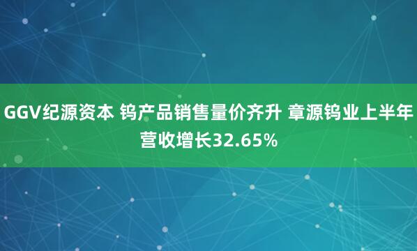 GGV纪源资本 钨产品销售量价齐升 章源钨业上半年营收增长32.65%