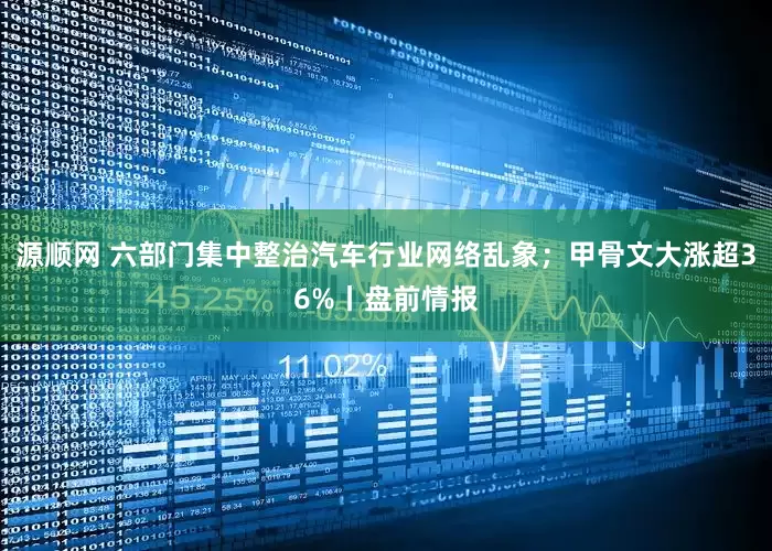 源顺网 六部门集中整治汽车行业网络乱象；甲骨文大涨超36%丨盘前情报