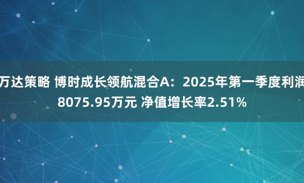 万达策略 博时成长领航混合A：2025年第一季度利润8075.95万元 净值增长率2.51%